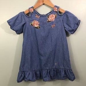 Guess girls denim cold shoulder dress 4